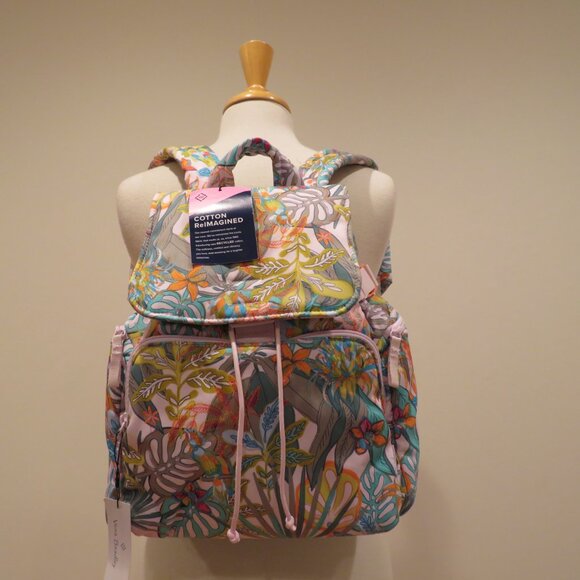 Women Backpack Cotton Roomy Lightweight Rain Forest Canopy Pastel Vera Bradley main image 11